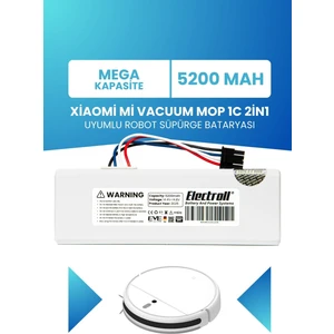 Xiaomi Mi Vacuum Mop 1c 2in1 Uyumlu Batarya (MEGA KAPASİTE) 5200mah Robot Süpürge Pil Stytj01zhm
