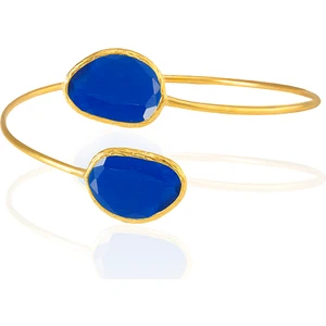 Kadir Jewellery 22 Ayar Altın Kaplama Zirkon Taşlı Ayarlanabilir Trend Bilezik