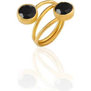 Kadir Jewellery 22 Ayar Altın Kaplama Zirkon Taşlı Ayarlanabilir Renkli Taşlı Yüzük