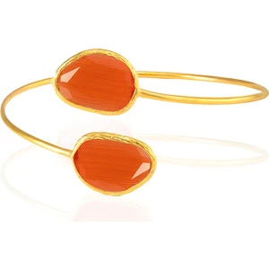 Kadir Jewellery 22 Ayar Altın Kaplama Zirkon Taşlı Ayarlanabilir Trend Bilezik