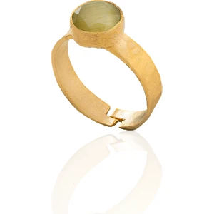 Kadir Jewellery 22 Ayar Altın Kaplama Zirkon Taşlı Kadın Minimal Yüzük