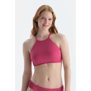 Fuşya Halter Yaka Bikini Üst