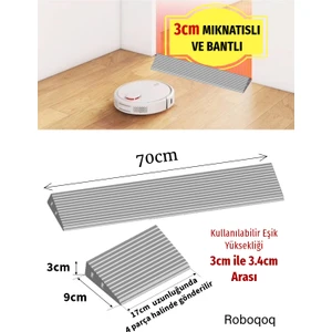 3cm Gri Robot Elektrikli Süpürge Rampası Kapı Eşik Rampası