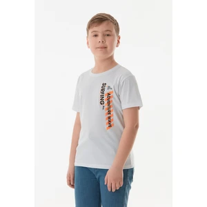 %100 Pamuk Adventure Yazı Baskılı Erkek Çocuk Tişört