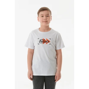 Önü ve Arkası Yazı Baskılı Erkek Çocuk Tişört