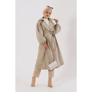 Vıoshıne Kadın Belden Bağlamalı Balon Kol Trençkot