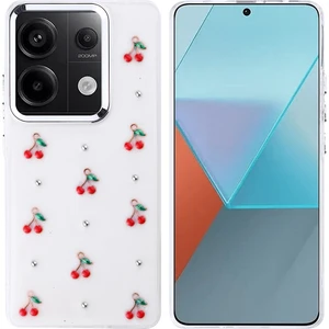 Redmi Note 13 Pro 4g Kılıf Airbag Tasarımlı Simli Şeffaf Zore Kutup Kapak - Kiraz