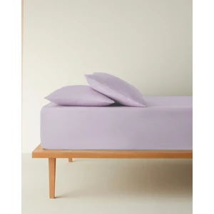 Plain Pamuk Çift Kişilik Lastikli Çarşaf Tkm 160 x 200  cm  Lavanta