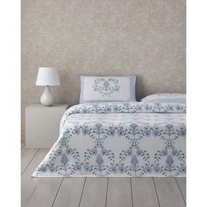 Violet Star Baskılı Çift Kişilik Pike Takımı 200 x 220  cm  Mavi