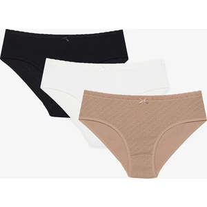Soft Pointel Basic 3lü Çok Renkli Hipster Külot