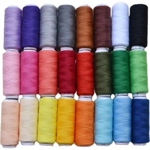 24PCS Polyester Dikiş Iplikleri 24 Renk 200 Metre Her Makaralar El ve Makine Dikiş Için Dikiş (Yurt Dışından)