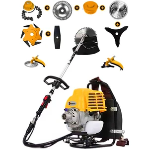 Wacker Pro Alman 20 Hp 7 In 1 Sırt Tipi Benzinli Motorlu Ot Çalı Tırpanı Çim Biçme Makinesi Çelik Fırça