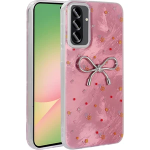 Galaxy A26 Kılıf Kamera Korumalı Figürlü Zore Ponti Silikon Kapak - Açık Pembe