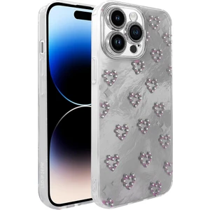 Apple iPhone 14 Pro Max Kılıf Kamera Korumalı Figürlü Zore Ponti Silikon Kapak - Beyaz