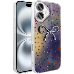 iPhone 16 Plus Kılıf Kamera Korumalı Figürlü Ponti Silikon Kapak - Lila