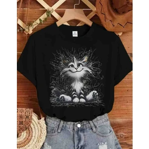 Panda Baskı Tekstil Cat Özel Tasarım Baskılı Oversize Tshirt