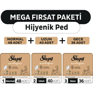 Ecologic Premium Plus Hijyenik Ped 124 Adet Ped Mega Fırsat Paketi