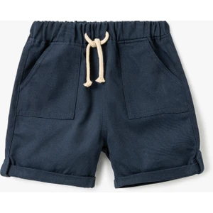 Pamuklu Cep Detaylı Beli Lastikli Basic Şort