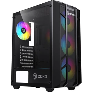 Hunter Siyah 4X12 cm Argb Fan Mesh Panel Temperli Cam Bilgisayar Kasası