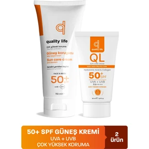 Quality Life Ql 110 ml ve 50 ml Yüz ve Vücut Güneş Kremi Seti - Hyaluronik Asit ve Collagen