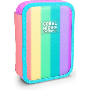 Coral High Renkli Çizgili Desenli Çift Katlı Kalem Çanta 11130