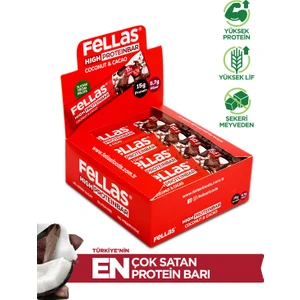 Hindistan Cevizli ve Kakaolu Yüksek Protein Bar 45 g x 12 Adet