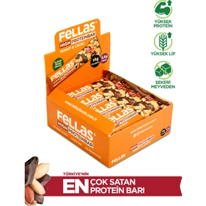 Yer Fıstıklı ve Kakaolu Yüksek Protein Bar 45 g x 12 Adet