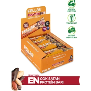 Yer Fıstıklı ve Kakaolu Protein Bar 32 gr x 12 Adet
