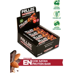 Bademli ve Kakaolu Yüksek Protein Bar 45 g x 12 Adet