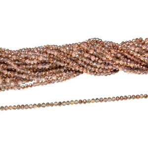 Serhat Aksesuar ve El İşçiliği 6 mm Çift Bakır Kristal Cam Boncuk 1 Dizi - (80-85 Adet)