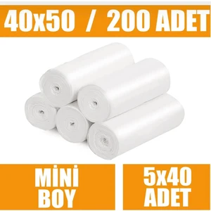 Gold Ambalaj Mini Boy Çöp Poşeti 5'li (5x40 200 Adet) Küçük Çöp Poşeti Yırtılmaz Çöp Torbası