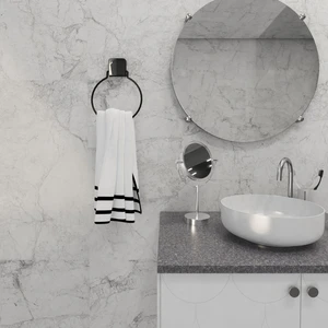 Dekoratif Yapıştırmalı Banyo-Mutfak Metal Yuvarlak Havluluk Askı Siyah Pratik Vidasız Montaj DC-5059