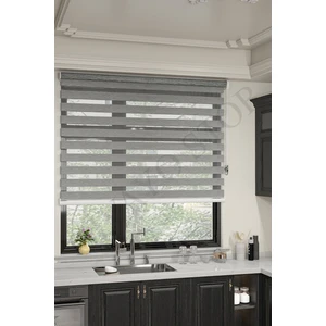 Ithal Bambu Açık Gri Bambu Stor Zebra Perde Etek Dilimsiz