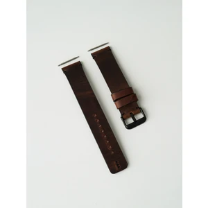 Mimas Design Taba Saat Kordonu Siyah Dikiş Detaylı Hakiki Crazy Deri El Yapımı