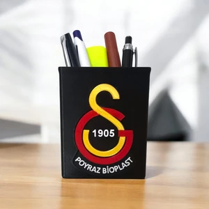 Poyraz Bioplast Kişiye Özel - Galatasaray Logo Kabartmalı Masaüstü Kalemlik
