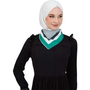 Filistin Bayrak Renkleri Çerçeveli Filistin Kefiye Desenli  Küçük Fular 45*45 Unisex S100029