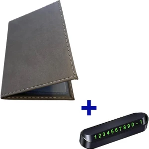 Suni Deri Oto Ruhsat Kabı Kılıfı Ruhsatlık + Ön Arka Panel Numaratör 1 Adet- AL5038