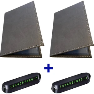 Suni Deri Oto Ruhsat Kabı Kılıfı Ruhsatlık + Ön Arka Panel Numaratör 2 Adet- AL5038