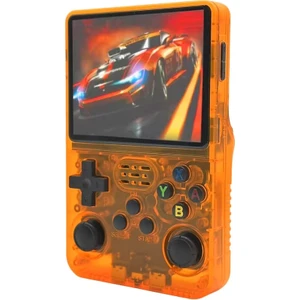 3.5 Inç Otg Çıkışlı Taşınabilir Retro Oyun Konsolu 15000+ Oyunlu El Atari Şeffaf Turuncu R36S