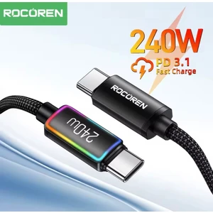 2-Metre 240W Ce/fc/rohs Lisanslı Type-C To Type-C Süper Hızlı Şarj ve Data Veri Kablosu Örgülü Sağlam
