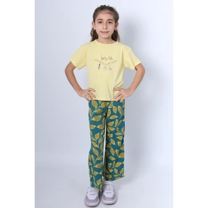 Kız Çocuk Ikili Takım Baskılı Oversize Ispanyol Paça E15