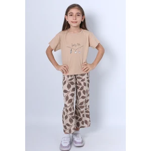 Kız Çocuk Ikili Takım Baskılı Oversize Ispanyol Paça E15