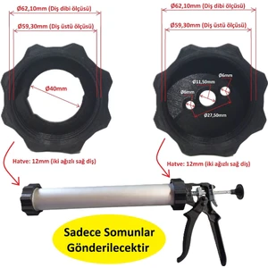 Sosis Silikon Tabancası Ön ve Arka Somun