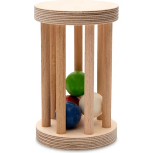 Montessori Ahşap Bebek Çıngırağı / Yenidoğan ve Üzeri Yaş / Renkli ve Güvenli Ilk Oyuncak