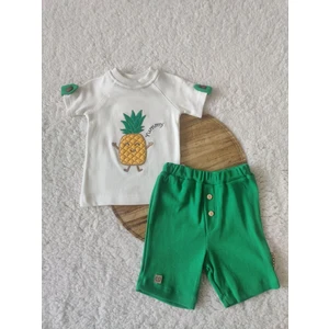 Ananas Stil Erkek Bebek 2'li Takım Yeşil
