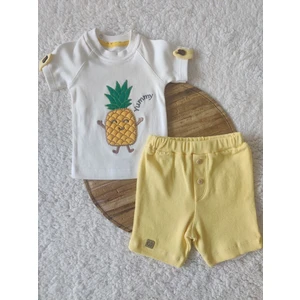 Ananas Stil Erkek Bebek 2'li Takım Sarı