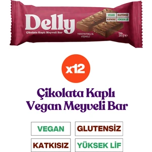Çikolata Kaplı - Yer Fıstıklı & Vişneli Meyveli Bar 35g X 12 Adet