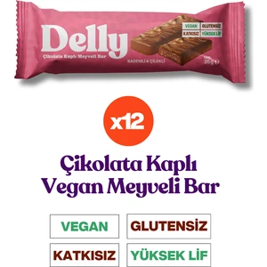 Çikolata Kaplı - Bademli & Çilekli Meyveli Bar 35g X 12 Adet