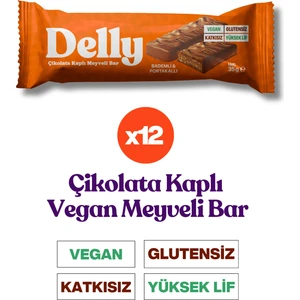 Çikolata Kaplı - Bademli & Portakallı Meyveli Bar 35g X 12 Adet