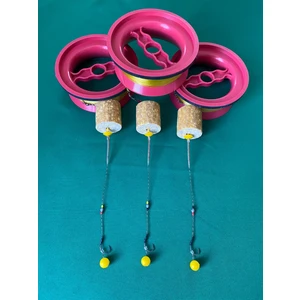 Çapari Av ÇAPARİ AV01 3 Adet Geniş No:8 Kasnak'lı 100 Mtr Misine'li Sazan Rig Takımı 14 mm Sarı Pop Up'lu